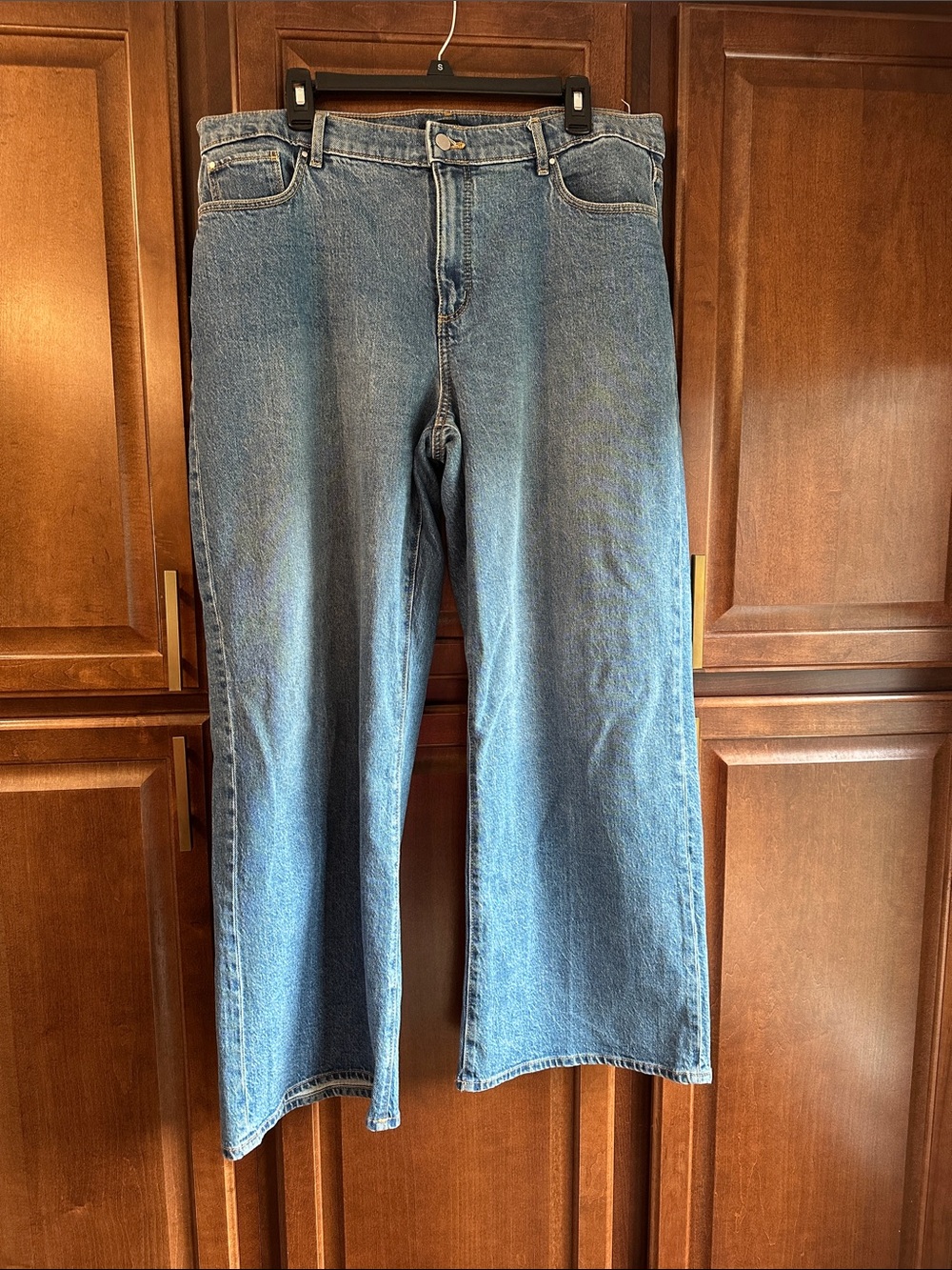 Ann Taylor Blue Wide-Leg Jeans
